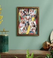 Kişiye Özel 7 Fotoğraflı Doğal Masif Ahşap Çerçeveli Tablo-2