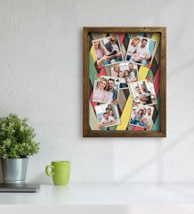 Kişiye Özel 7 Fotoğraflı Doğal Masif Ahşap Çerçeveli Tablo-2