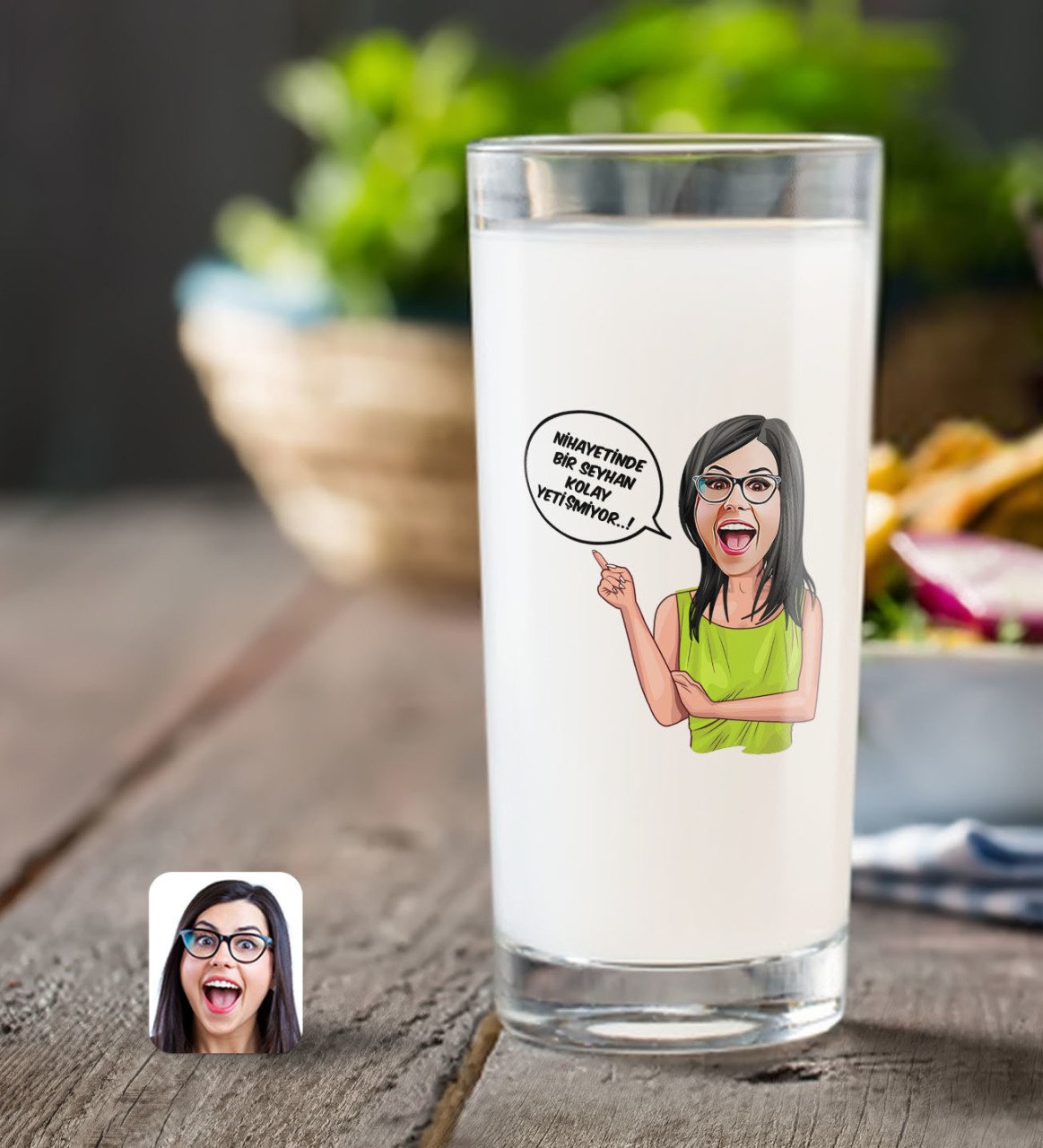 Kişiye Özel Bayan Kolay Yetişmiyor Karikatürlü Rakı Bardağı-5