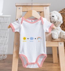 BK Kids Annem Babam Ben Tasarımlı Pembe Bebek Body Zıbın-1