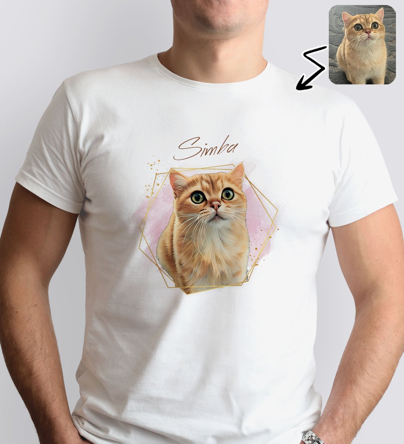 BK Gift Kişiye Özel Evcil Hayvan Tasarımlı Erkek Beyaz Tişört-2, Sevgiliye Hediye, Arkadaşa Hediye, Trend T-Shirt