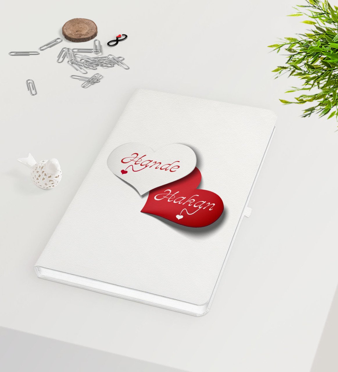 Kişiye Özel Sevgililer Günü Beyaz Defter-24