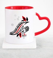 Kişiye Özel Mesleki Bioenerji Uzmanı Kırmızı Kalpli Kupa Bardak - 1