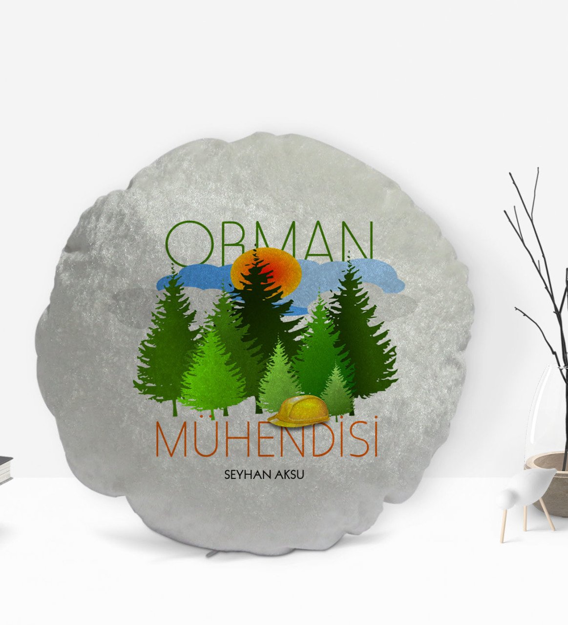 Kişiye Özel İsimli Orman Mühendisi Tasarımlı Dekoratif Kırlent Yastık-1