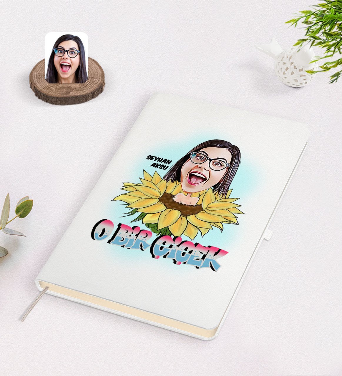 Kişiye Özel Kadınlar Günü Karikatürlü Beyaz Defter-1