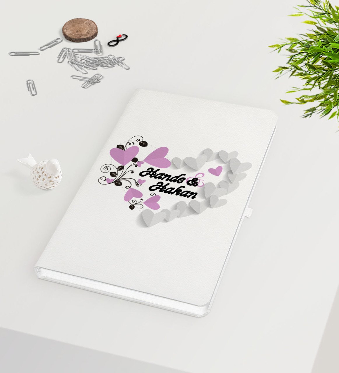 Kişiye Özel Sevgililer Günü Beyaz Defter-25