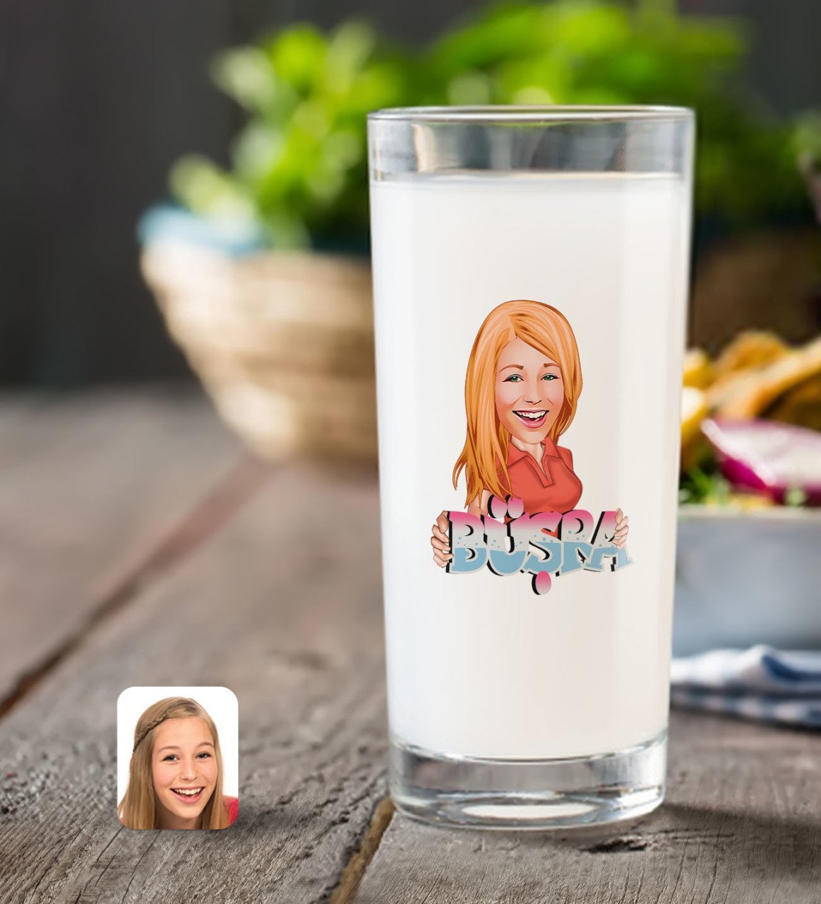 Kişiye Özel Bayan İsimli Karikatürlü Rakı Bardağı-1