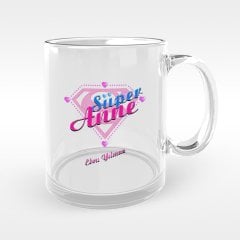 Kişiye Özel Süper Anne Tasarımlı Cam Kupa Bardak - 2