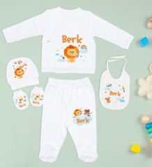 BK Kids Kişiye Özel Beyaz Hastane Çıkışı, Ayıcık Pelüş Oyuncak, Yeni Doğan Bebek Giyim Hediyesi, 9 Parça Bebek Hediye Seti-2