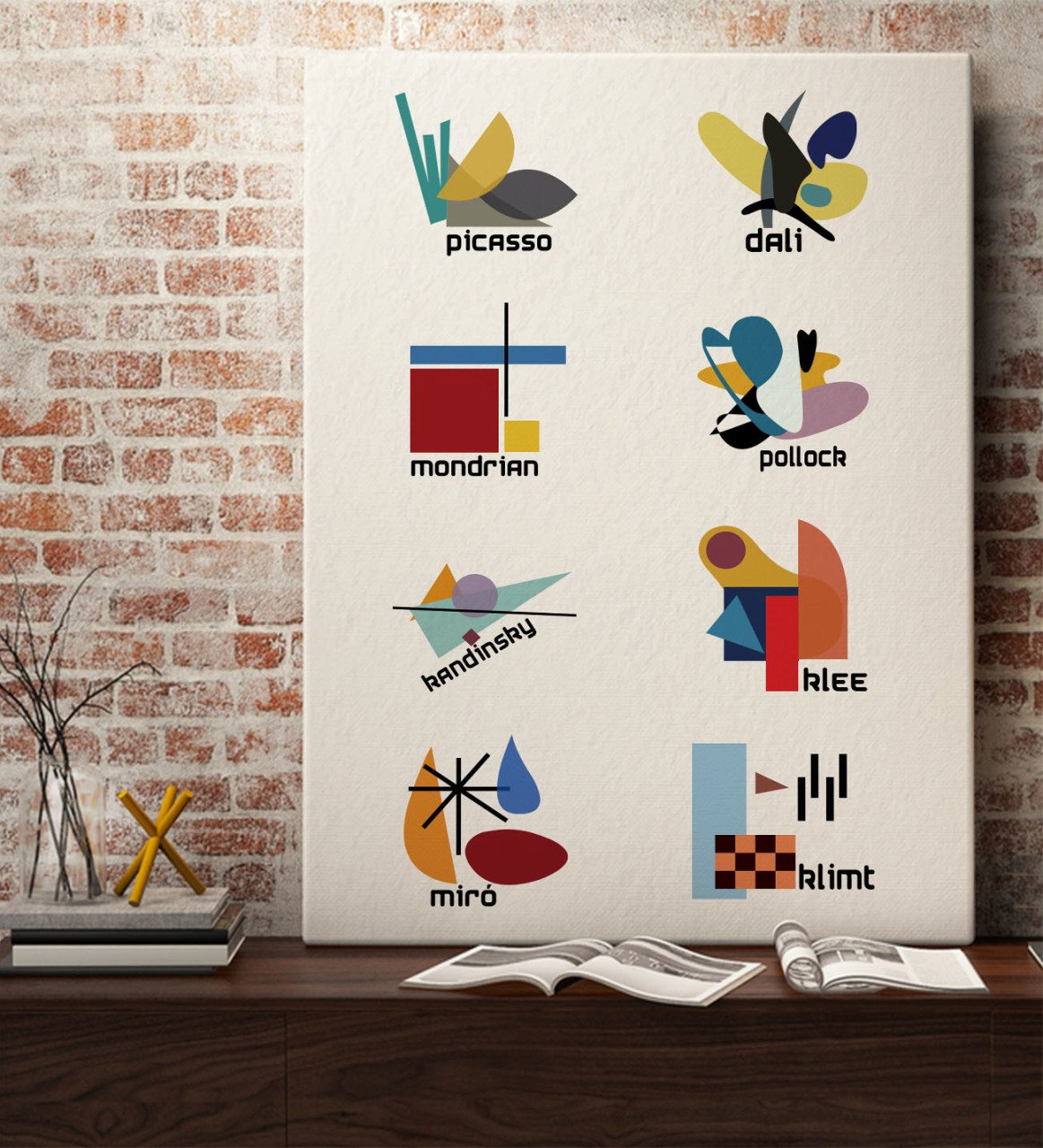 Ressamlar Sanat Tarihi Tasarımlı Kanvas Tablo 50x70cm