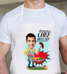 Personalized Chef Cartoon White Kitchen Apron - 1