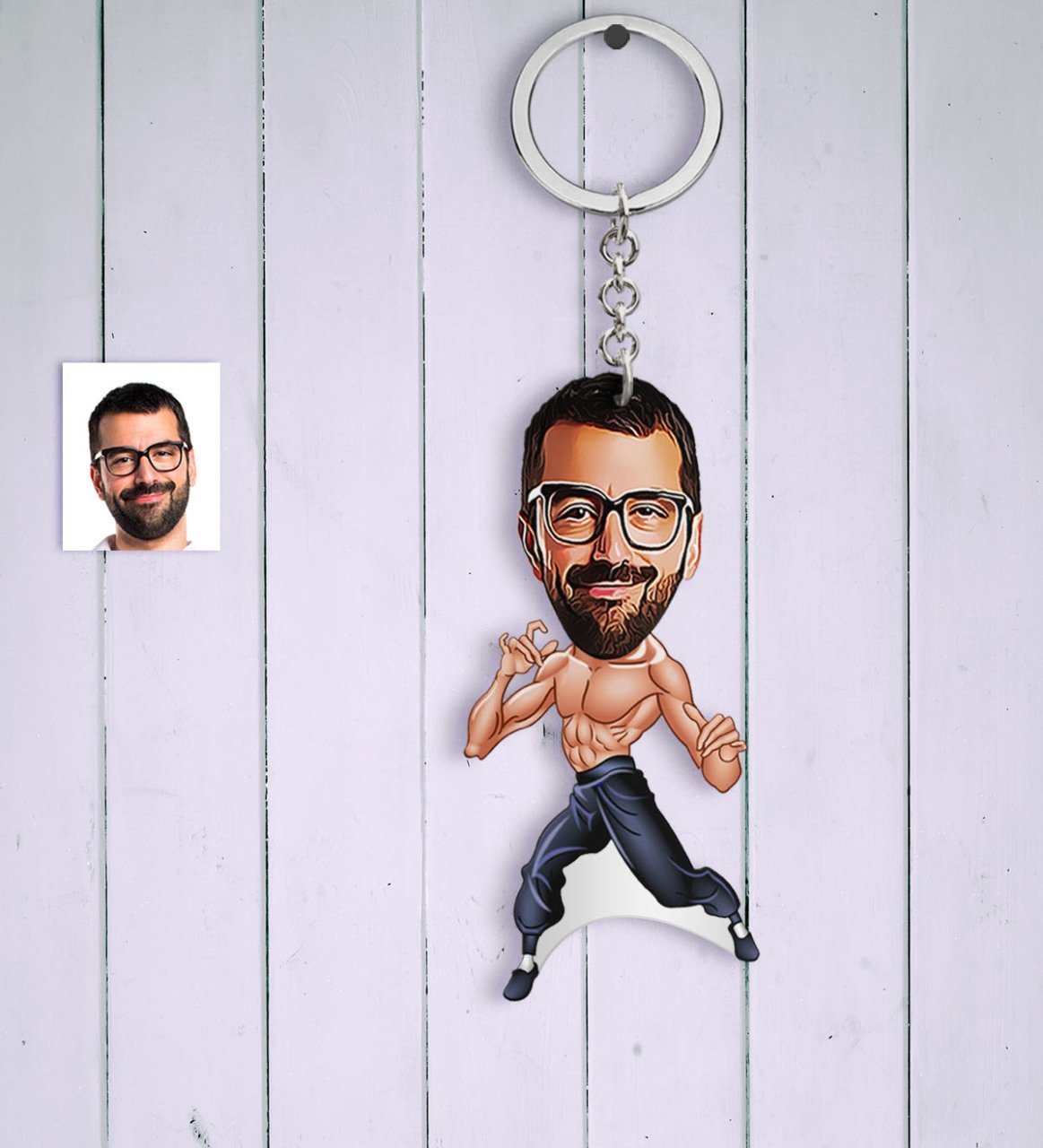 Kişiye Özel Bruce Lee Karikatür Anahtarlık