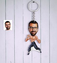 Kişiye Özel Bruce Lee Karikatür Anahtarlık
