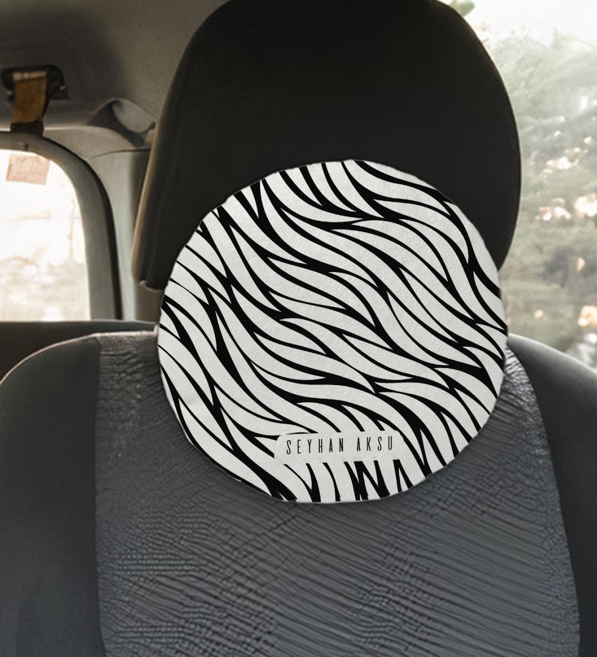 Kişiye Özel İsimli Yuvarlak Araç Koltuk Yastığı-23