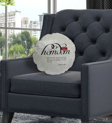 Kişiye Özel İsimli Mânâ Hemdem Tasarımlı Yuvarlak Dekoratif Kırlent Yastık-1