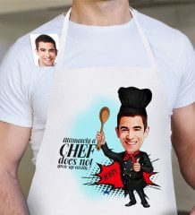 Personalized Chef Cartoon White Kitchen Apron - 3