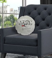 Kişiye Özel İsimli Mânâ Kardeş Tasarımlı Yuvarlak Dekoratif Kırlent Yastık-1