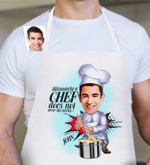 Personalized Chef Cartoon White Kitchen Apron - 4
