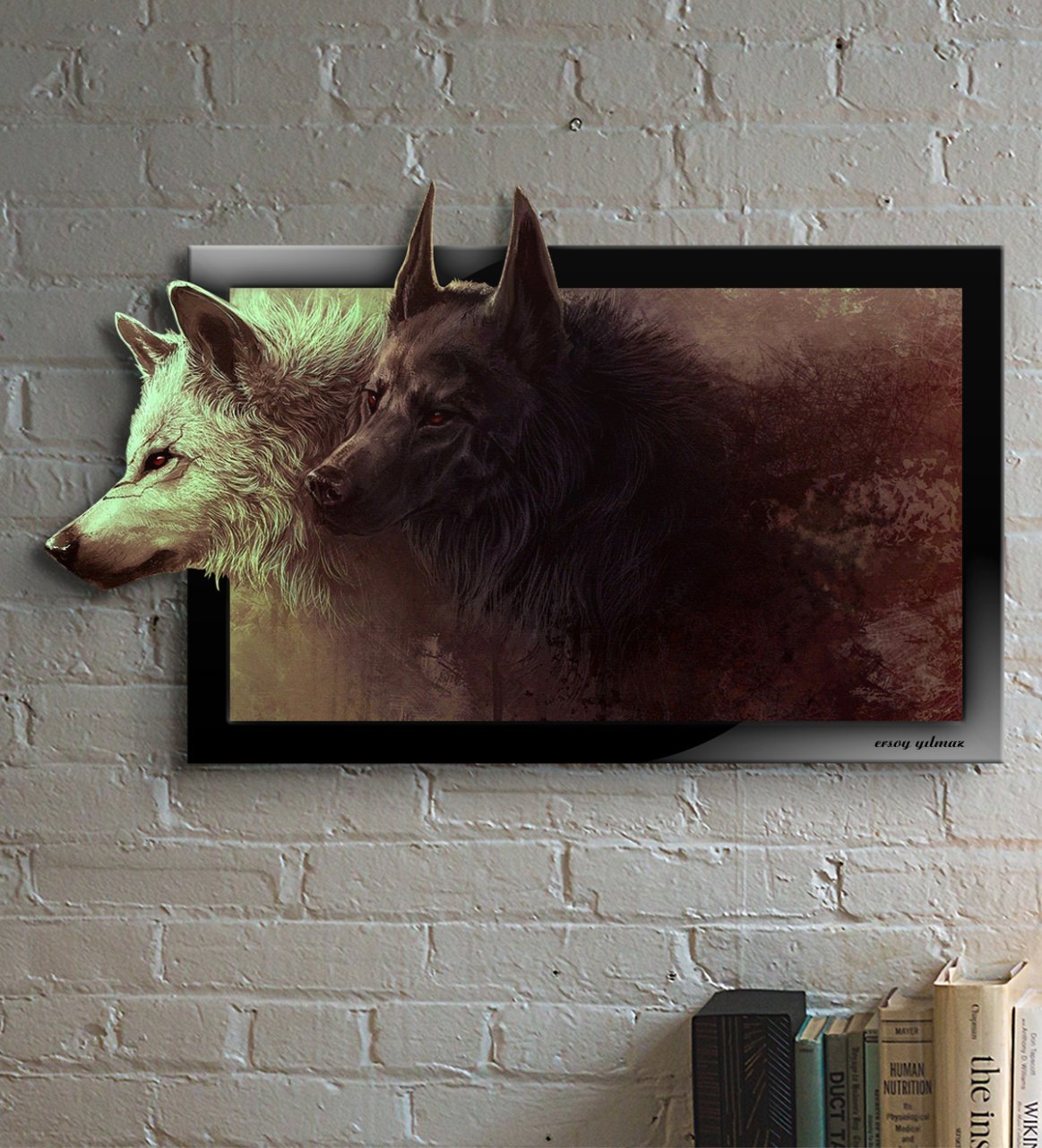 Kişiye Özel 3D Ahşap Tablo (Wolves) 50x30 cm.