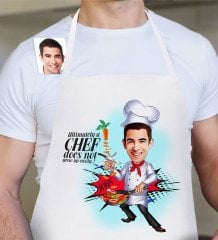 Personalized Chef Cartoon White Kitchen Apron - 5