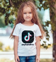 Kişiye Özel TikTok Beyaz Çocuk Tişört - 3
