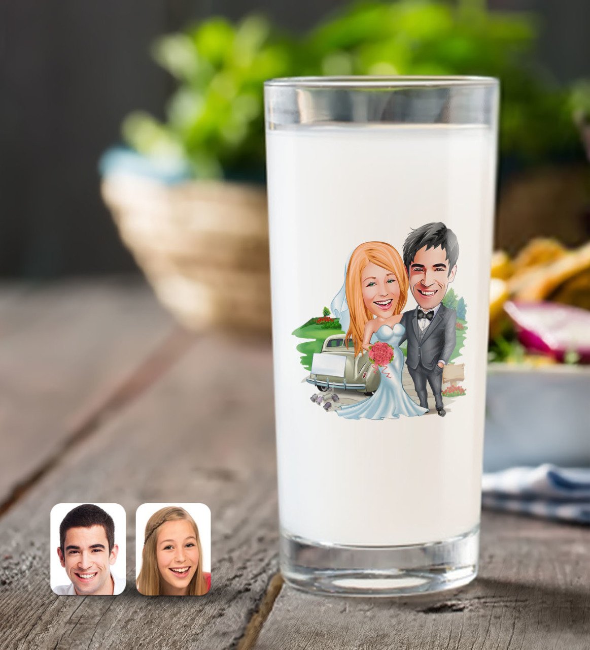 Kişiye Özel Evleniyoruz Karikatürlü Rakı Bardağı-1
