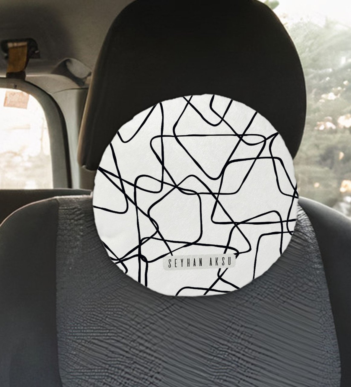 Kişiye Özel İsimli Yuvarlak Araç Koltuk Yastığı-27