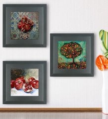 BK Gift Dini 3’lü Ahşap Çerçeveli Taş Duvar Dekoru-11
