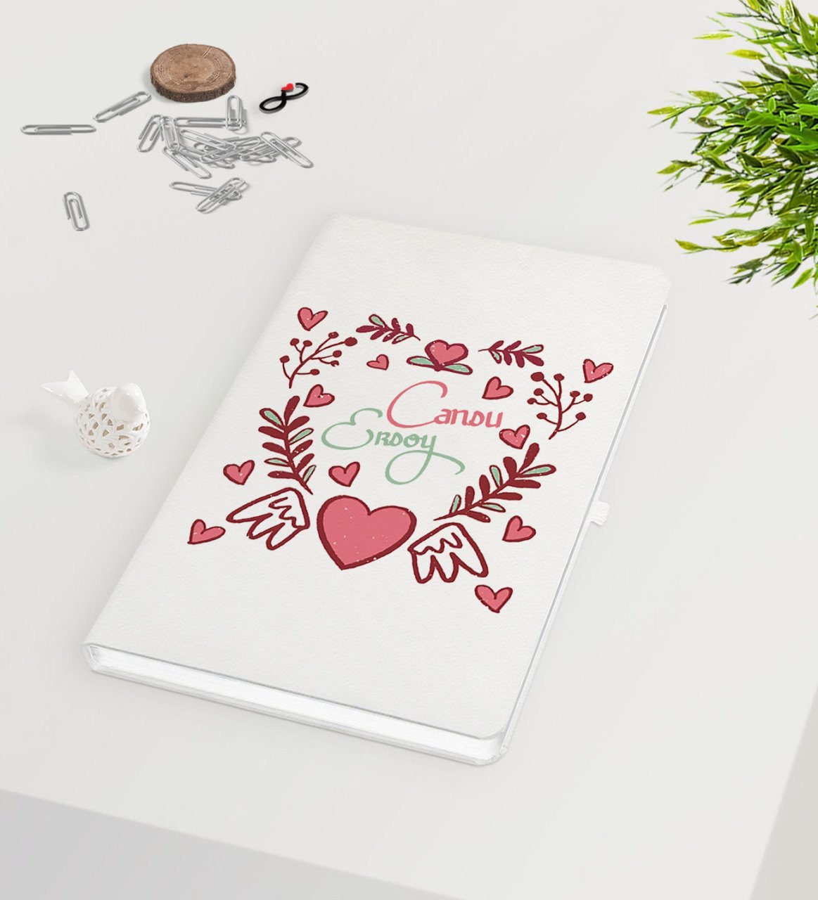 Kişiye Özel Sevgililer Günü Beyaz Defter-33