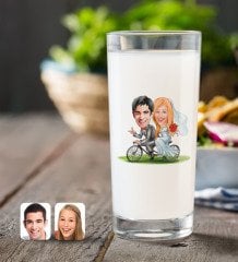 Kişiye Özel Evleniyoruz Karikatürlü Rakı Bardağı-3