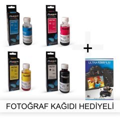 HP Deskjet 1220c / 1220c/PS / 1220cse / 1220cxi 1 Takım Photoink Mürekkep- Fotoğraf Kağıdı Hediyeli