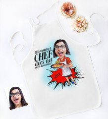 Personalized Chef Cartoon White Kitchen Apron - 3