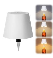 BK Gift Kablosuz 3 Renkli Led Beyaz Şişe Lambası, Ev Hediyesi,  Arkadaşa Hediye, Sevgiliye Hediye