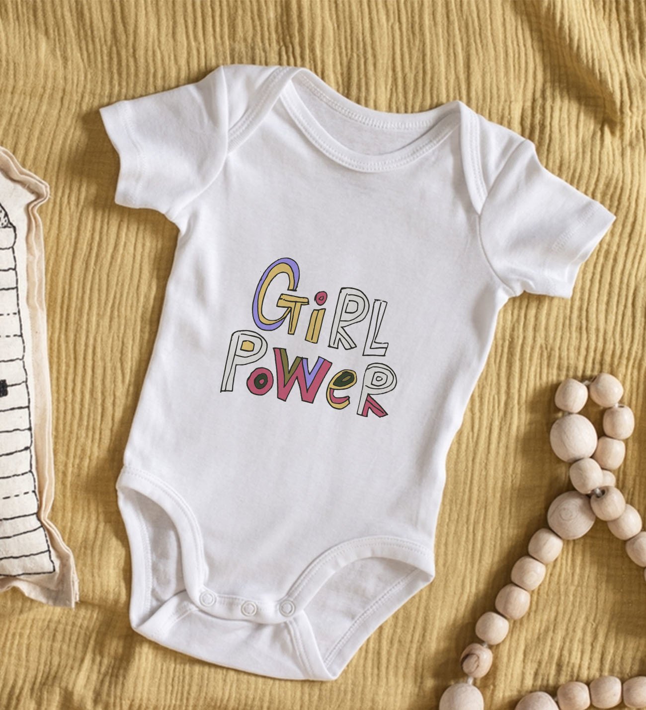 BK Kids Girl Power Tasarımlı Bebek Body Zıbın - Model 1