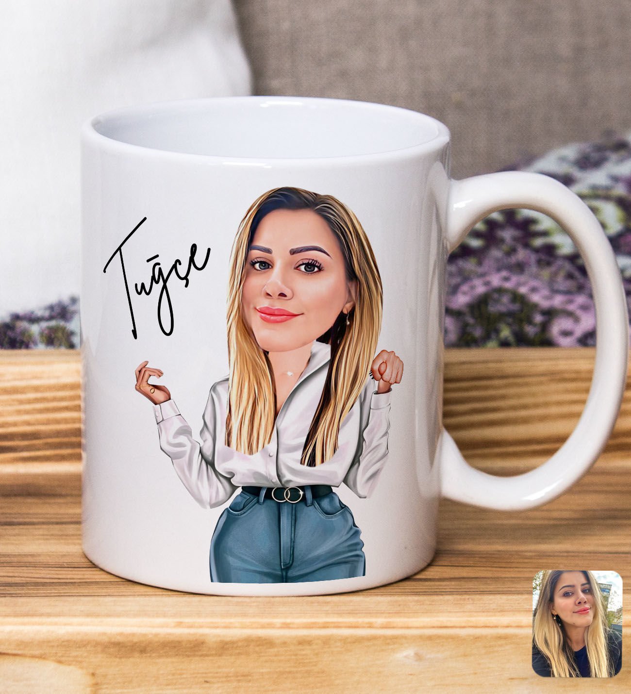 Bk Gift Kişiye Özel Karikatürlü Nah Tasarımlı Beyaz Kupa Bardak-1, Arkadaşa Hediye, Sevgiliye Hediye