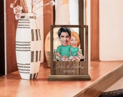 BK Gift Kişiye Özel Sevgililer Karikatürlü Ahşap Standlı Biblo, Sevgililer Günü Hediyesi, Doğum Günü Hediyesi, Yıl Dönümü Hediyesi-18