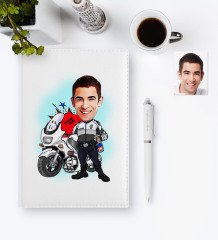 Kişiye Özel Yunus Polis Karikatür 2023 Deri Ajanda & Kalem Hediye Seti - 1