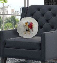 Kişiye Özel İsimli Newyork Tasarımlı Yuvarlak Dekoratif Kırlent Yastık-1