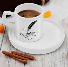 BK Gift Kişiye Özel Sunum Tabaklı Avukat Tasarımlı Kahve Fincanı-5, Sevgiliye Hediye, Arkadaşa Hediye, Avukata Hediye