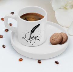 BK Gift Kişiye Özel Sunum Tabaklı Avukat Tasarımlı Kahve Fincanı-5, Sevgiliye Hediye, Arkadaşa Hediye, Avukata Hediye