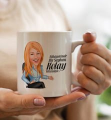 BK Gift Kişiye Özel Karikatür Tasarımlı Defter Kalem Kupa ve Mini Kovada Kokulu Mum Hediye Seti-2, Arkadaşa Hediye, Sevgiliye Hediye, Yeni İş Hediyesi