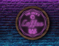 BK Gift Kişiye Özel Led Işıklı Yuvarlak Bar Tabelası, Işıklı Tabela, Bar Dekorasyonu, Duvar Dekoru, Home Bar Tabela-16 - (39CM)