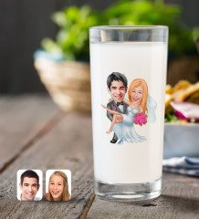 Kişiye Özel Evleniyoruz Karikatürlü Rakı Bardağı-9