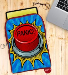 BK Gift Pop Art Tasarımlı Taşınabilir Koruyucu Tablet Kılıfı & Organizer Çanta - Kırmızı-16