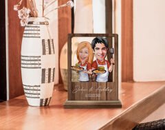 BK Gift Kişiye Özel Sevgililer Karikatürlü Ahşap Standlı Biblo, Sevgililer Günü Hediyesi, Doğum Günü Hediyesi, Yıl Dönümü Hediyesi-20
