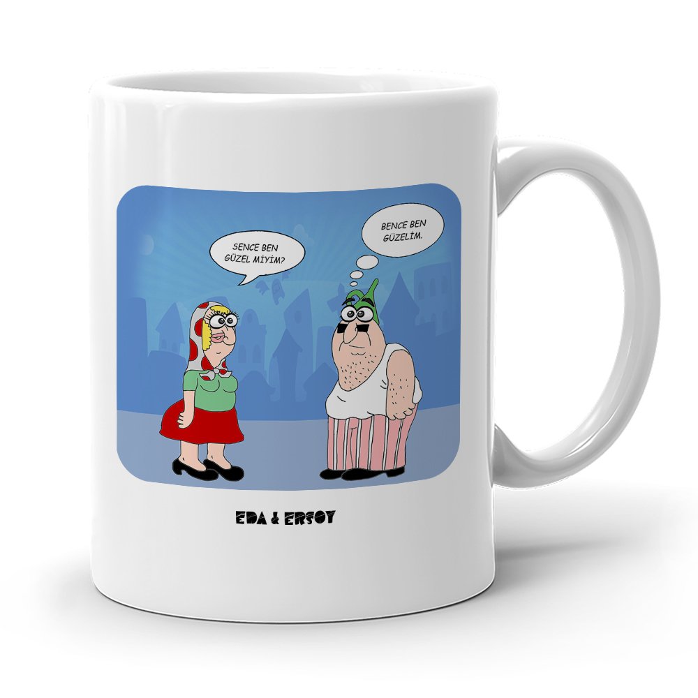 Kişiye Özel Karikatürlü Beyaz Kupa Bardak - 2