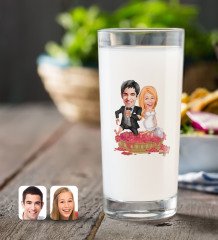 Kişiye Özel Evleniyoruz Karikatürlü Rakı Bardağı-10