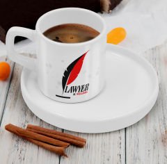 BK Gift Kişiye Özel Sunum Tabaklı Avukat Tasarımlı Kahve Fincanı-7, Sevgiliye Hediye, Arkadaşa Hediye, Avukata Hediye