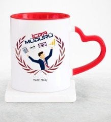 Kişiye Özel Mesleki İcra Müdürü Kırmızı Kalpli Kupa Bardak