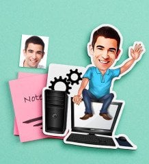 Kişiye Özel Bay Bilgisayar Mühendisi Karikatürlü Ahşap Magnet
